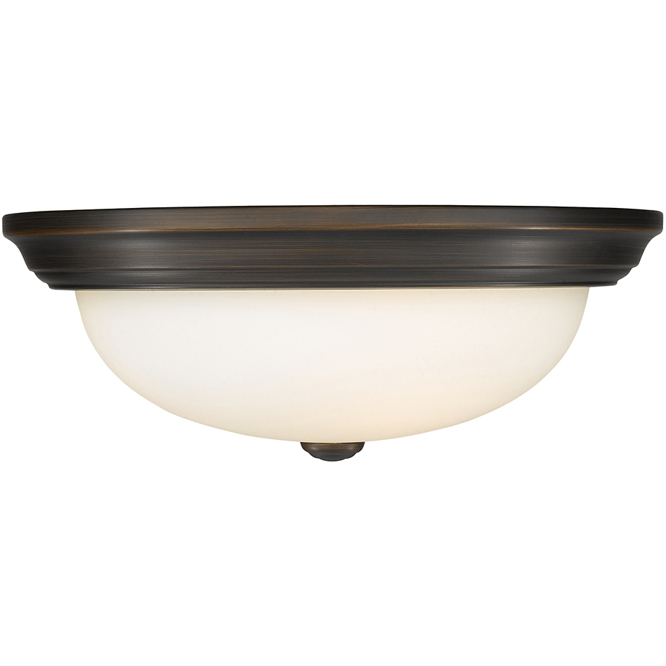 Kipson 3 Light 15 inch Rubbed Bronze Flush Mount Ceiling Light